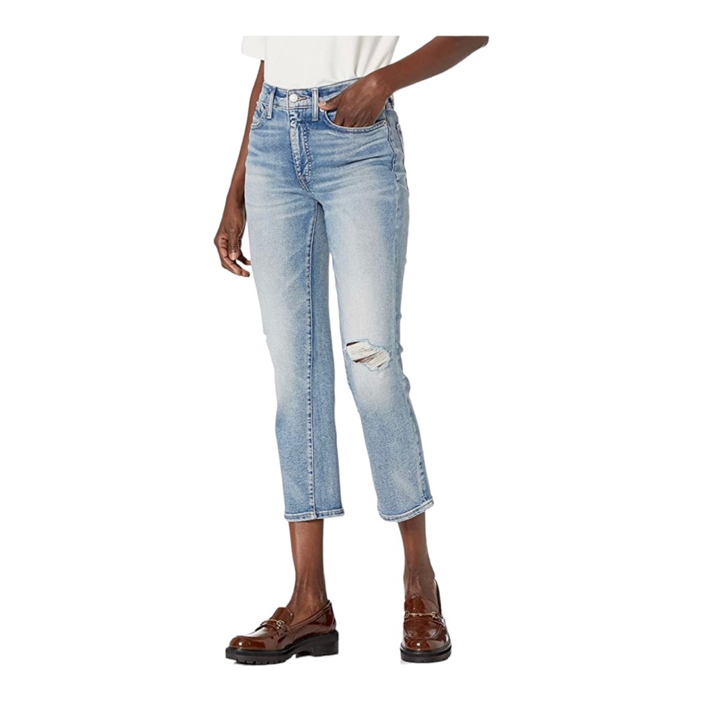Lucky Brand Women ZOE Straight Crop Jean 12 Mint Colored Denim Stretch Mid Rise